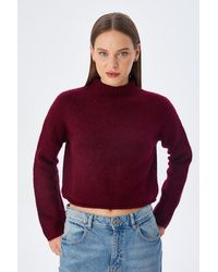 MixRay - Damen Gestrickter Pullover Mit Verkürztem Schnitt - Lyst