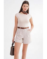 MixRay - High-Waisted Shorts With Belt Detail - Lyst