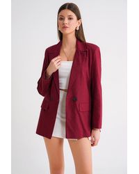 MixRay - Linnenmix Geknoopte Blazer Jas - Lyst