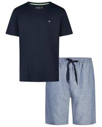 Phil & Co. Berlin - Shortama Korte Pyjama Set Blauw - Lyst
