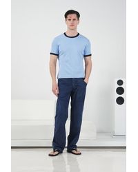 Giesto - Crew Neck T-Shirt With Contrast Binding - Lyst