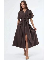 Busem - Casual V-Neck Midi Shirt Dress - Lyst