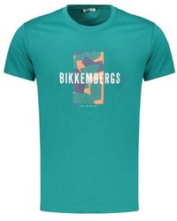 Bikkembergs - Verde Katoenen T-Shirt Voor Mannen - Lyst