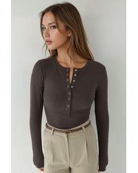 Hiccup - Ribbed Snap Button Knitted Top - Lyst