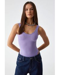 Grimelange - Slim Fit Tanktop Met U-Hals En Drukknopen - Lyst
