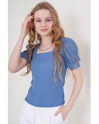 Bigdart - Slim Fit Square Collar Blouse - Lyst