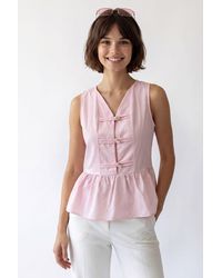 MixRay - Sleeveless Poplin Peplum Blouse - Lyst