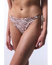 Penti - Zebra Print Tie-Side Bikini Bottoms - Lyst