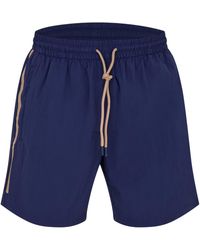BOSS - Polyester Gestreepte Zwembroek Relaxed Fit (Marine) - Lyst