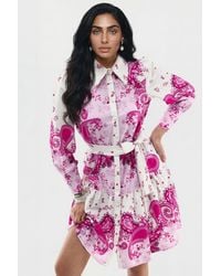Msn-Collection - Patterned A-Line Mini Dress - Lyst
