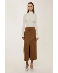 Hiccup - Midi Suede Skirt With Slit - Lyst