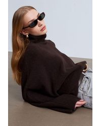 Dilvin - Oversized Ribbed Turtleneck Sweater - Lyst