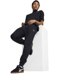 PUMA - Joggingbroek Met Manchetten En Logo Voor (Marine) - Lyst