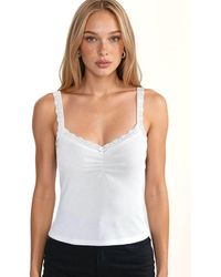 Hiccup - V-Neck Lace Detailed Tank Top - Lyst
