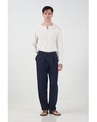 Giesto - Textured Pleated Tailored Trousers - Lyst