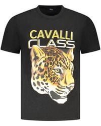 Roberto Cavalli - Tops ,Zwart ,Katoen Jaguar Head Grafisch T-Shirt - Lyst