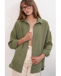 Bigdart - Embroidered Long Sleeve Shirt With Button Closure - Lyst