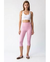MixRay - High-Waist Capri Leggings With Slit - Lyst