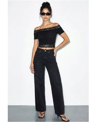 Bianco Lucci - Off Shoulder Lace Detailed Crop Blouse - Lyst
