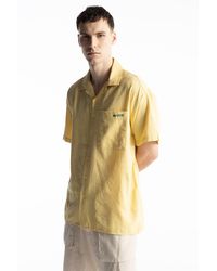 Giesto - Linen Blend Short Sleeve Button-Up Shirt With Pocket - Lyst