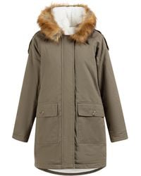 Dreimaster - Winter Parka Dames Olijf Wit - Lyst