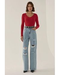 Hiccup - Ripped High Waist Wide Leg Denim Jeans - Lyst