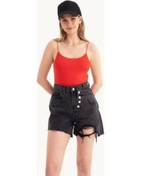 Hiccup - Spaghetti Strap Basic Cropped Cami Top - Lyst