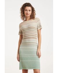 Smashed Lemon - Gebreide Jurk Met Zigzag Print - Lyst