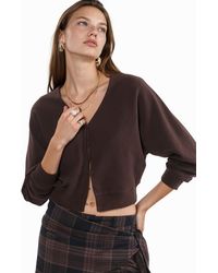 Busem - V-Neck Ribbed Crop Cardigan - Lyst