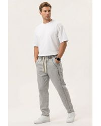 Bigdart - Relaxed Fit Denim Pants With Drawstring Waist - Lyst