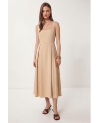 Happiness İstanbul - Square Collar A-Form Midi Dress With Zipper Closure - Lyst