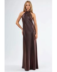 Hiccup - Halter Neck Maxi Dress With Shawl-Detail - Lyst