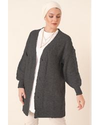 Bigdart - Buttoned V-Neck Jacquard Cardigan - Lyst