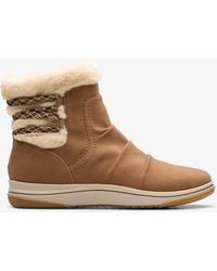 Clarks - Brinkley Cozy Dark Sand Boots - Lyst