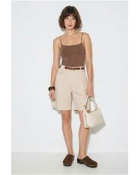 Bianco Lucci - High-Waist Belted Tailored Shorts - Lyst