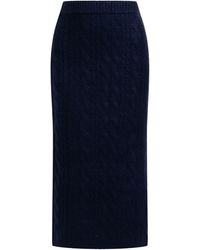 Dreimaster - Gebreide Midi-rok Dames Marine - Lyst
