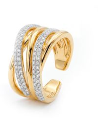 Luxenter - Ring Aus Brillantem Metall Und Zirkonia-Legierung, Gefertigt - Lyst