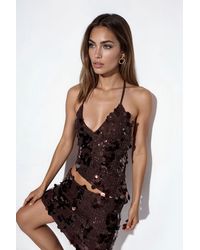 Busem - Halter Crop Top With Sequin Detail - Lyst