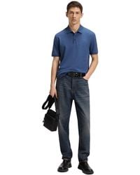 HUGO - Donos Katoenen Polo Shirt (Medium Blauw) - Lyst