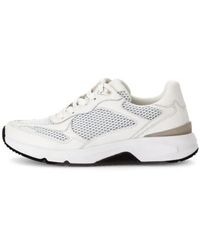 Gabor - Schoenen ,Wit ,Leer Rolling Soft Sneaker Wit/Zilver - Lyst