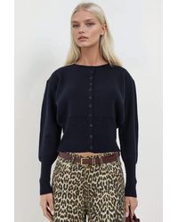 Hiccup - Slim Fit Crew Neck Knit Cardigan - Lyst
