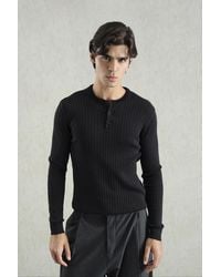 Giesto - Slim Fit Ribbed Crew Neck T-Shirt - Lyst