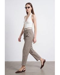 Dilvin - Belted Straight-Leg Ankle Trousers - Lyst