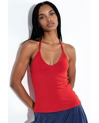 Busem - Schlanke Passform Halterneck Jersey Bluse - Lyst