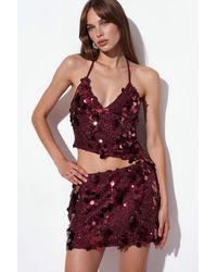 Busem - High-Waist A-Line Mini Skirt With Sequins - Lyst