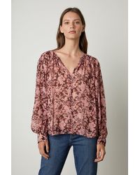 Mango - Miley Printed Boho Blouse In Pink Floral - Lyst