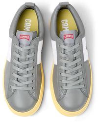 Camper - Gray And Yellow Leather Runner Sneakers For Men - Lyst