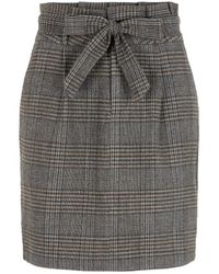 Vero Moda Karierter Paperbag Rock - Grau