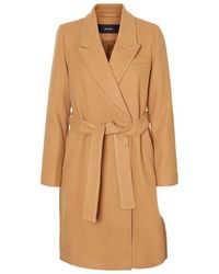 Vero Moda Wikkel Lange Jas - Bruin