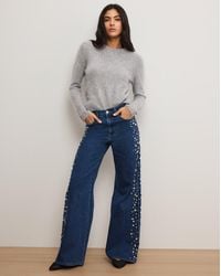 Veronica Beard - Kasey Embellished Wide-leg Jean - Lyst